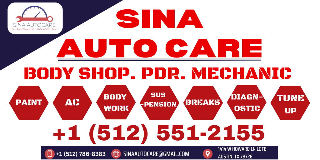 sina auto care store front sign
